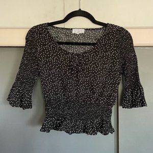 Cropped Polka Dot Blouse